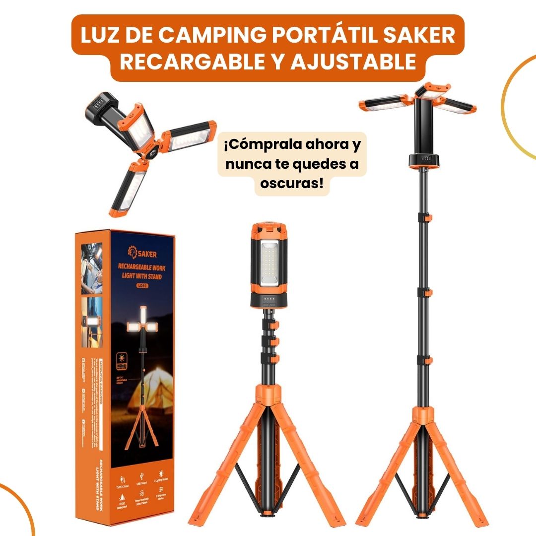 Saker Luz de Camping Portátil Recargable 800-3200 Lumen