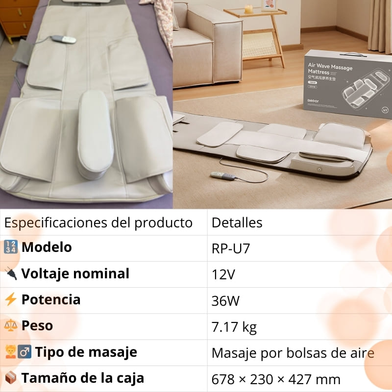 Colchón inteligente para masajear el cuello, la espalda y la cintura – 🧘♀️✨ Lujo al alcance de tu mano