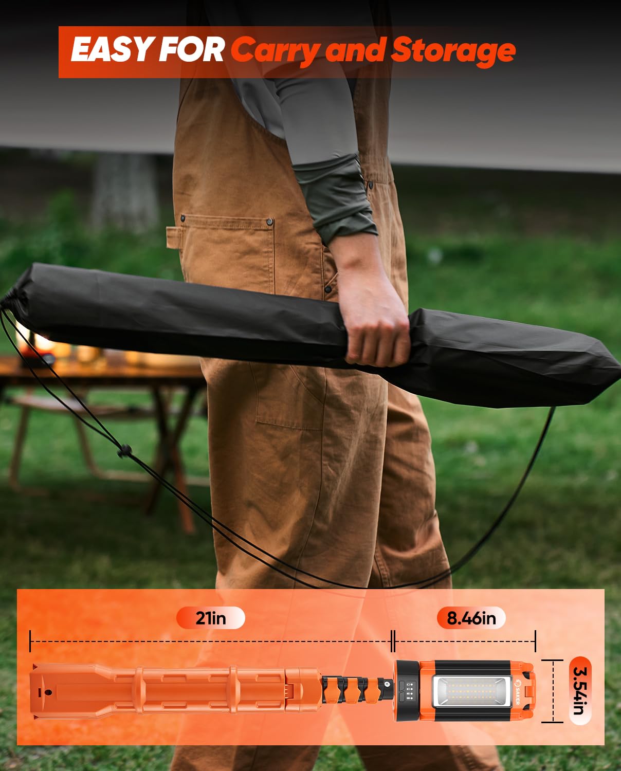 Saker Luz de Camping Portátil Recargable 800-3200 Lumen