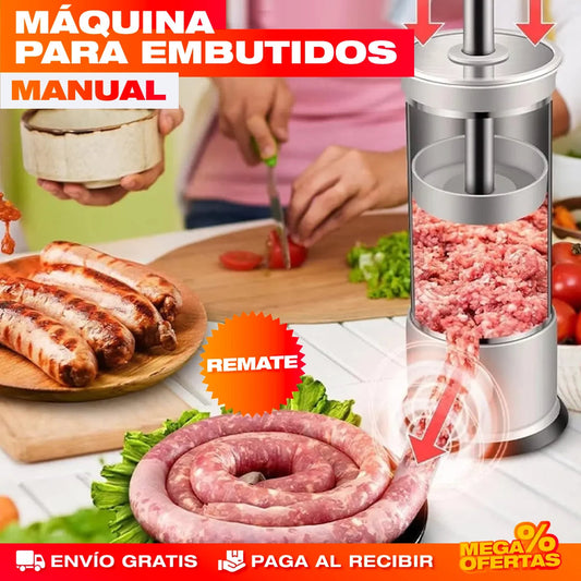 MÁQUINA EMBUTIDORA VERTICAL DE SALCHICHAS MANUAL ✔️