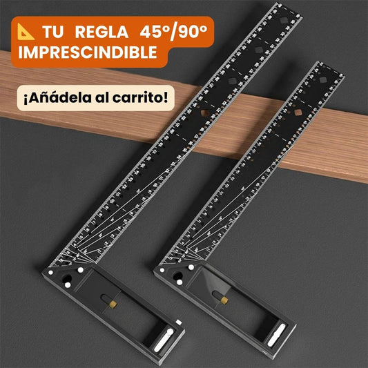 🛠 Regla Multifuncional 90°/45° de Alta Precisión