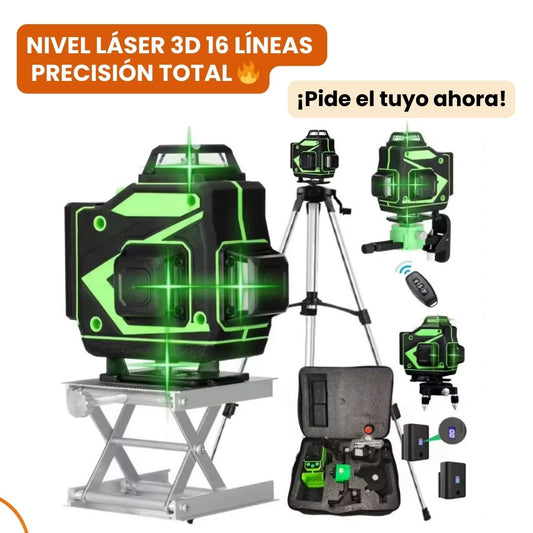 Nivel láser 3D de 16 líneas – Precisión 360° profesional