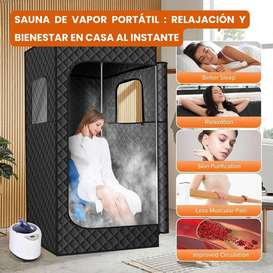 Sauna de Vapor Portátil Plegable – Relajación & Bienestar en Casa