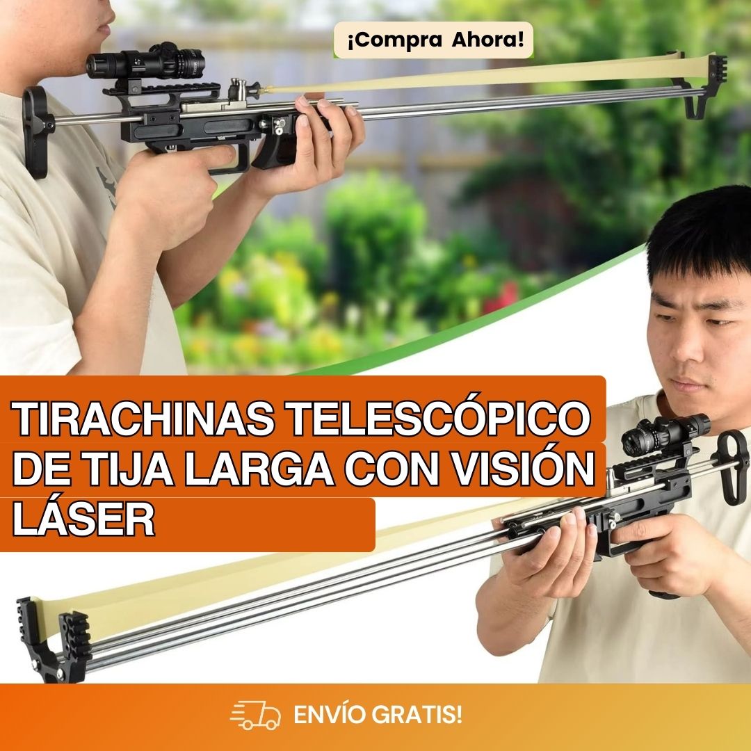 Tirachinas Telescópico de Tija Larga con Visión Láser