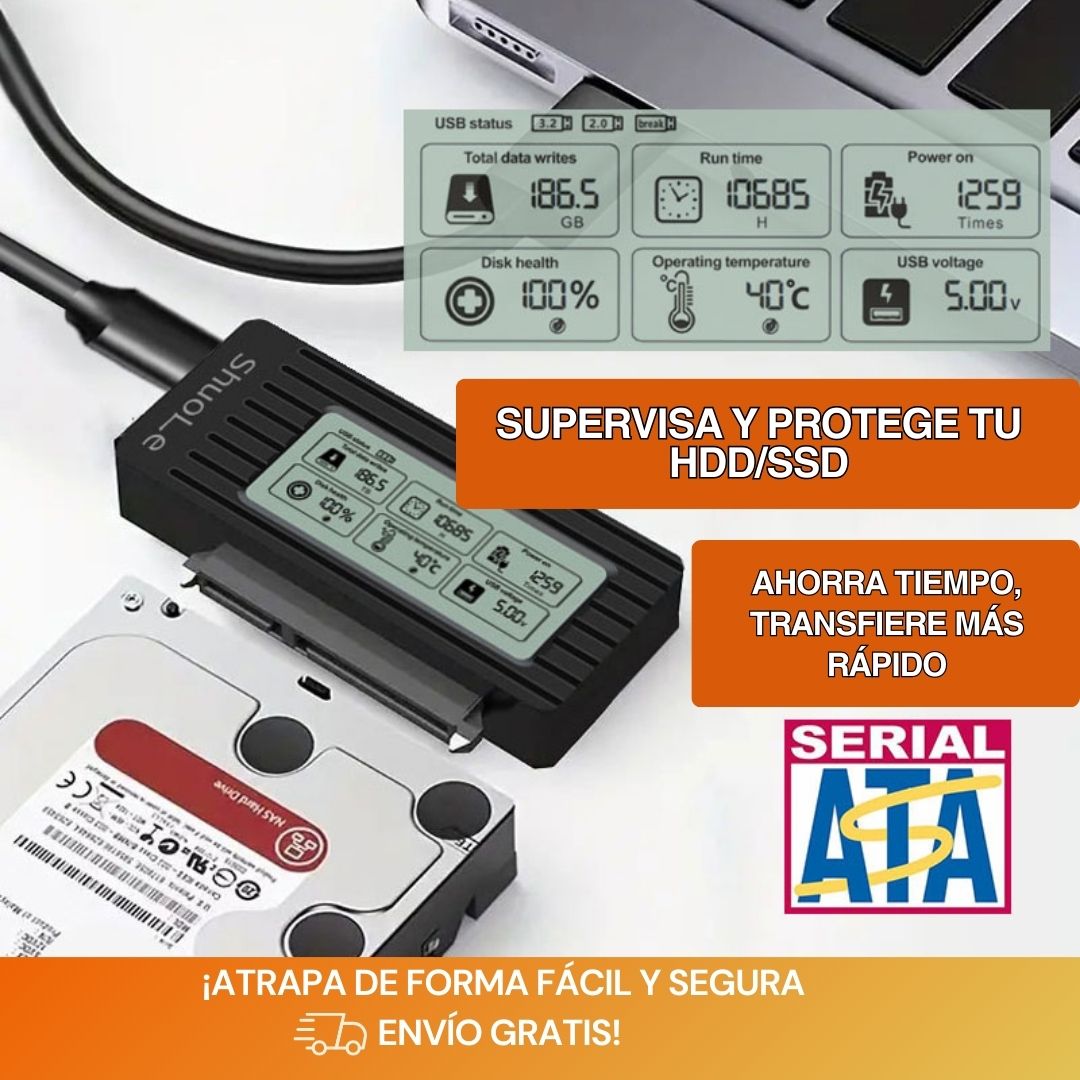 Adaptador USB 3.2 a SATA – Con Pantalla HD