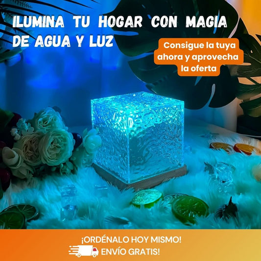 Lámpara de Ambiente Cuadrada con Efecto de Ondas de Agua