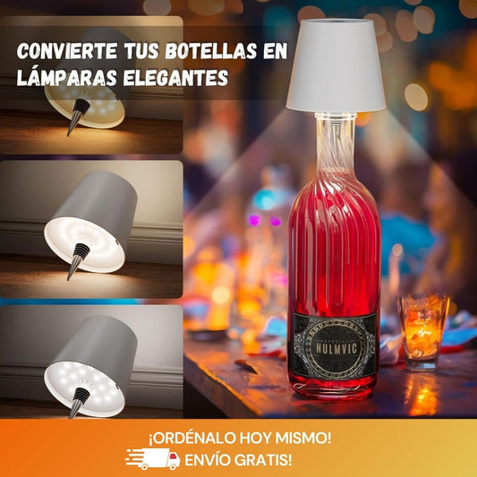 2 Lámparas de Botella Recargable LED – Decoración Única y Moderna