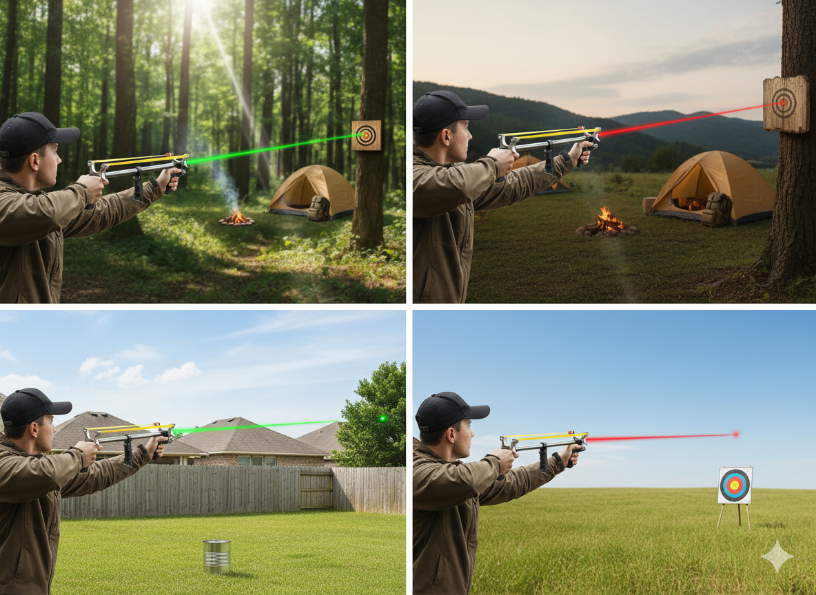 Tirachinas Telescópico de Alta Precisión con Láser