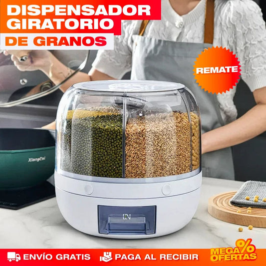 DISPENSADOR ORGANIZADOR GIRATORIO DE GRANOS Y ARROZ ✔️
