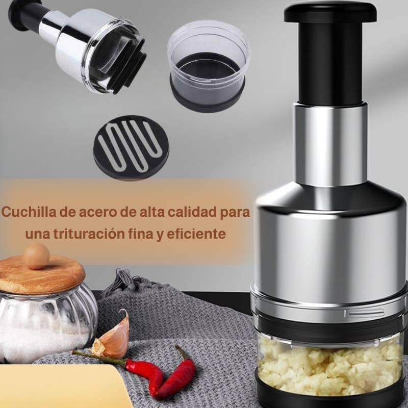 🔪🥦 Prensador manual multifuncional de ajo y verduras – 🌟 Rendimiento eficiente y diseño moderno 🏡 para tu cocina
