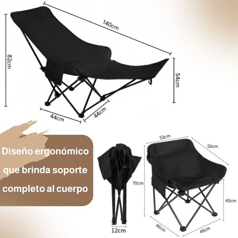 🪑 Silla de camping de lujo – diseño multiposición para una comodidad inigualable en cualquier lugar 🌄