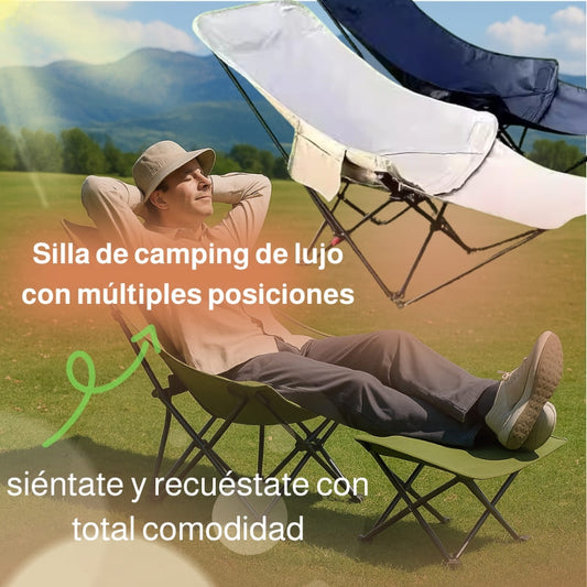 🪑 Silla de camping de lujo – diseño multiposición para una comodidad inigualable en cualquier lugar 🌄