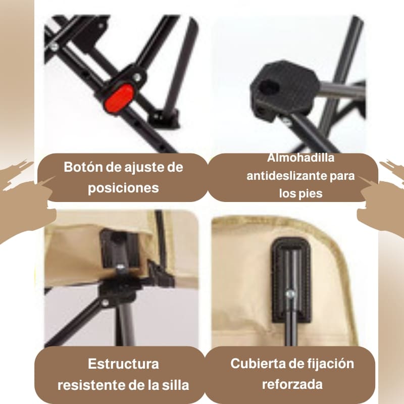 🪑 Silla de camping de lujo – diseño multiposición para una comodidad inigualable en cualquier lugar 🌄
