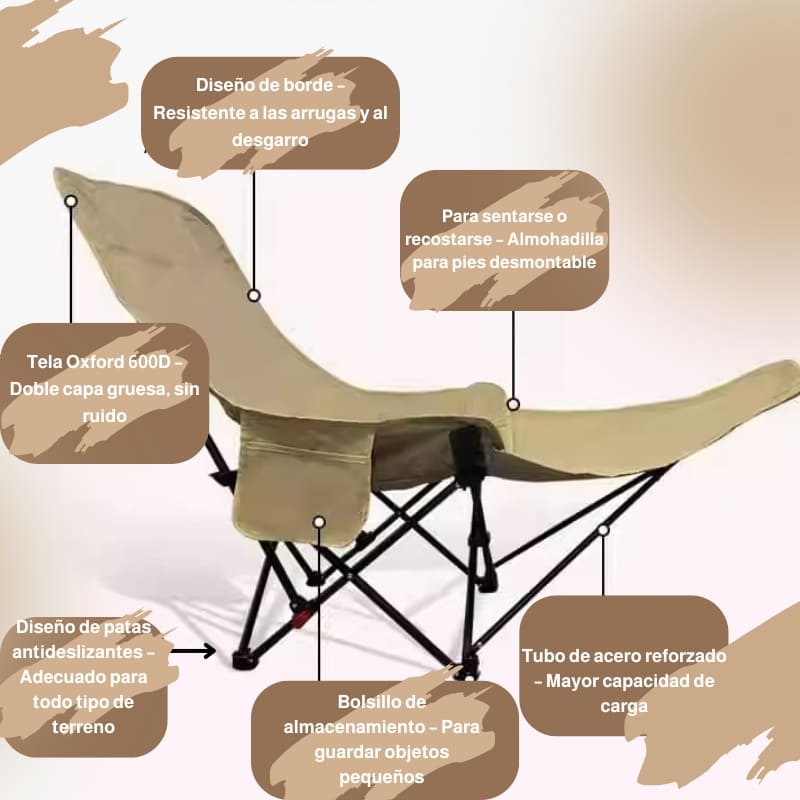 🪑 Silla de camping de lujo – diseño multiposición para una comodidad inigualable en cualquier lugar 🌄